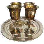 Goblet set in Silver Brass and Gold Colors