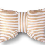 White Gold Striped Bow Tie