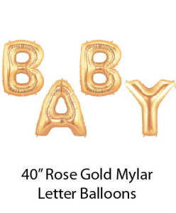 40" Rose Gold Mylar Balloons Baby