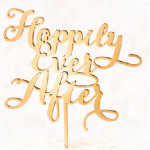 Happily Ever After Cake Topper in the color Gold