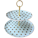 Chic Aqua Dotted Dessert Candy Tray