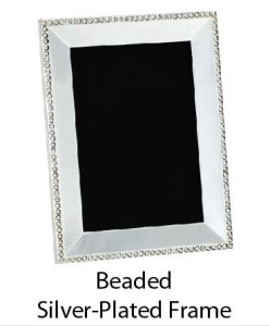 Beaded Silver-Plated Picture Frame