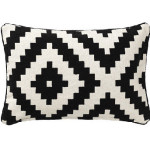 Black Patterned Pillow Cotton Textile