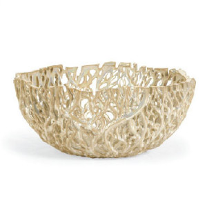 Cutwork Bowl Ivory Cream Brown