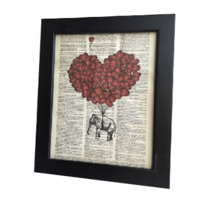 Black Frame Artwork Framed Elephant Heart