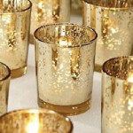 gold glass mercury candleholders