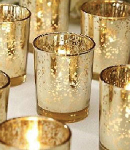 gold glass mercury candleholders
