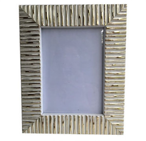 Picture Frame White & Gold Striped Picture Frame White &amp; Gold Striped Wedding Rental