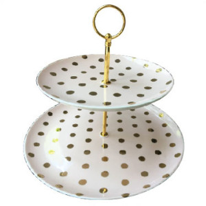 Light Pink Dessert Tray Gold Dots