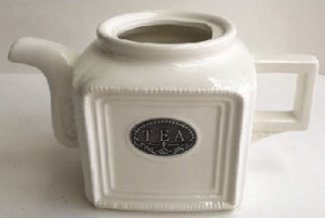 Square Teapot Porcelain Ivory Color