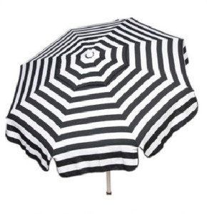 Large Italian Striped Black and White Umbrella 