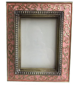 Ornate Pink Color Vine Photo Frame