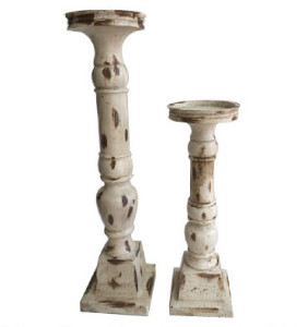 Wooden Candleholder Set