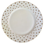 White and Gold Dots Dinner Plate