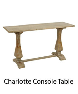 distressed natural pedestal console table