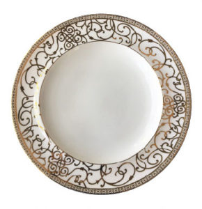 gold scroll dinner plate charger holiday