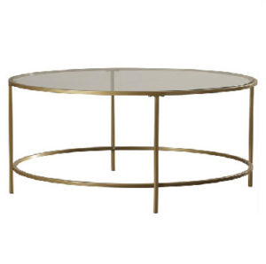 gold glass round coffee table