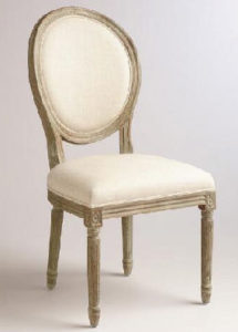 ivory wooden dining chair